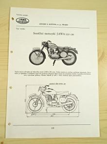 JAWA 250 ccm - soutěžní motocykl - katalogový list - 1960