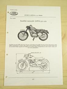JAWA 350 ccm - soutěžní motocykl - katalogový list - 1960