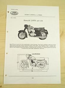 JAWA 350 ccm - katalogový list - 1960