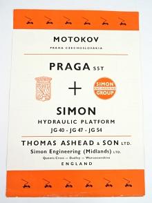 Praga S5T + Simon hydraulic platform JG 40 - JG 47 - JG 54 - prospekt - Motokov
